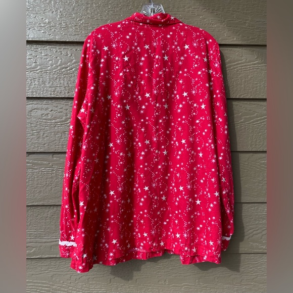 Victoria's Secret Flannel Pajama Set XL Women’s Red Stars Print Christmas, 2009 - Picture 15 of 16